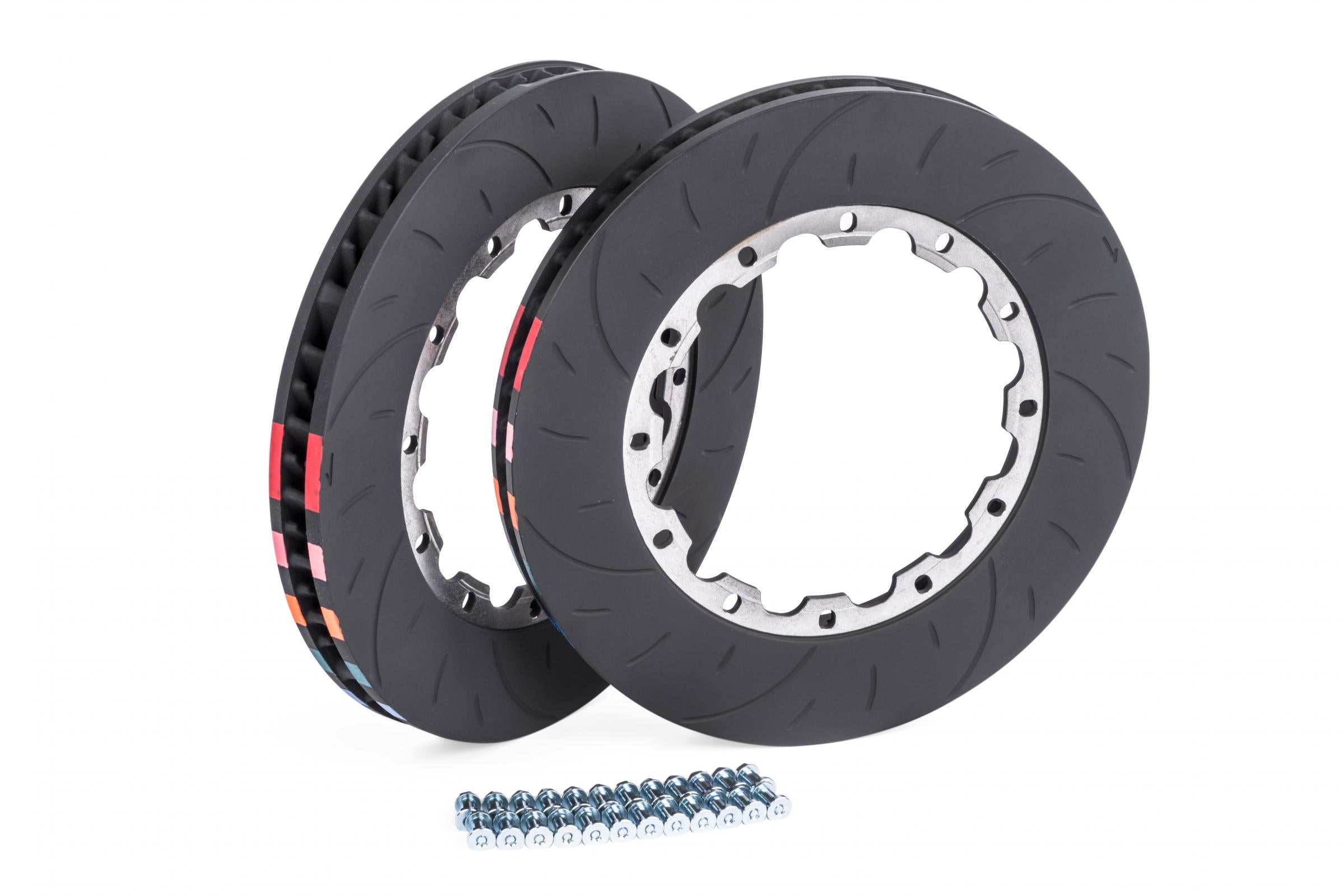 Brakes 350x34mm 2 Piece Replacement Rings and Hardware Fits APR 6 Piston Brakes Direct replacement 350x34mm Brake Discs APR