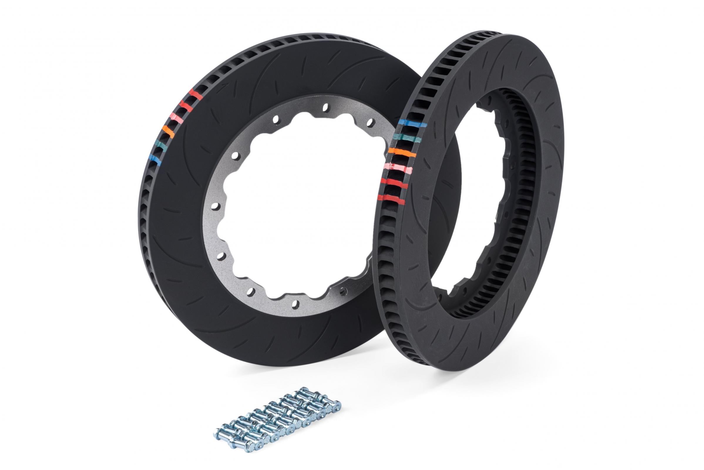 Brakes 380x34mm 2 Piece Replacement Rings and Hardware Fits APR 6 Piston Brakes Direct replacement 380x34mm Brake Discs APR
