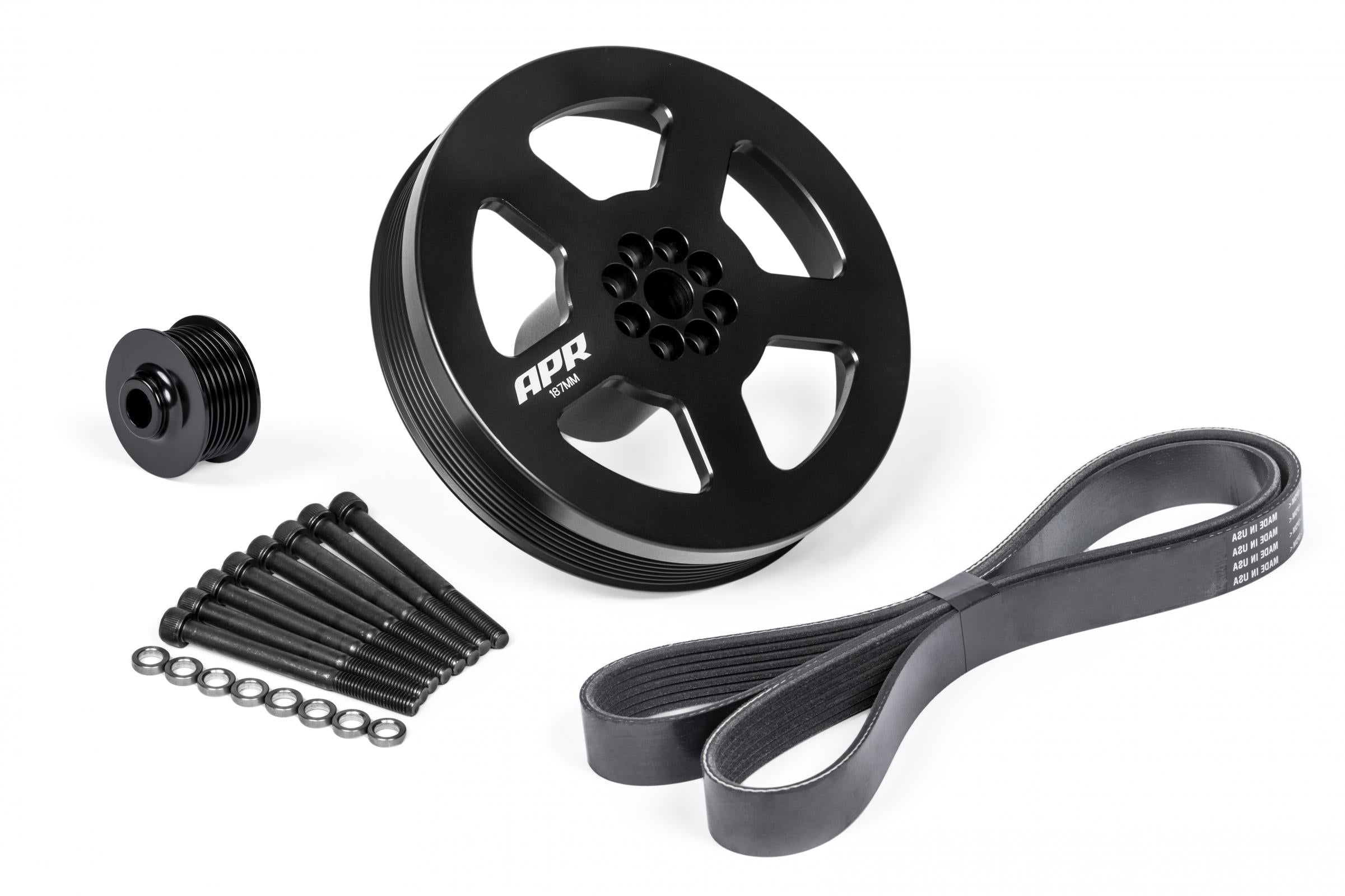 Supercharger Drive and Crank Pulley with Belt Press on 3.0 TFSI Fits 2009-2018 Audi A6/A7/A8 Quattro 2013-2017 Audi Q5 2011-2015 Audi Q7 2010-2017 Audi S4/S5 2014-2017 Audi SQ5 APR