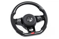 Steering Wheel Carbon Fiber & Perforated Leather MK7 Golf R Silver (For use with Paddles) Fits VW Golf R 15-19, GTI 15-21, Jetta 15-24 APR
