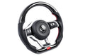 Steering Wheel Carbon Fiber & Perforated Leather MK7 GTI/GLI Red (For use without Paddles) Fits VW Golf R 15-19, GTI 15-21, Jetta 15-24 APR