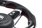 Steering Wheel Carbon Fiber & Perforated Leather MK7 GTI/GLI Red (For use without Paddles) Fits VW Golf R 15-19, GTI 15-21, Jetta 15-24 APR