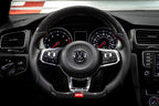 Steering Wheel Carbon Fiber & Perforated Leather MK7 GTI/GLI Red (For use without Paddles) Fits VW Golf R 15-19, GTI 15-21, Jetta 15-24 APR