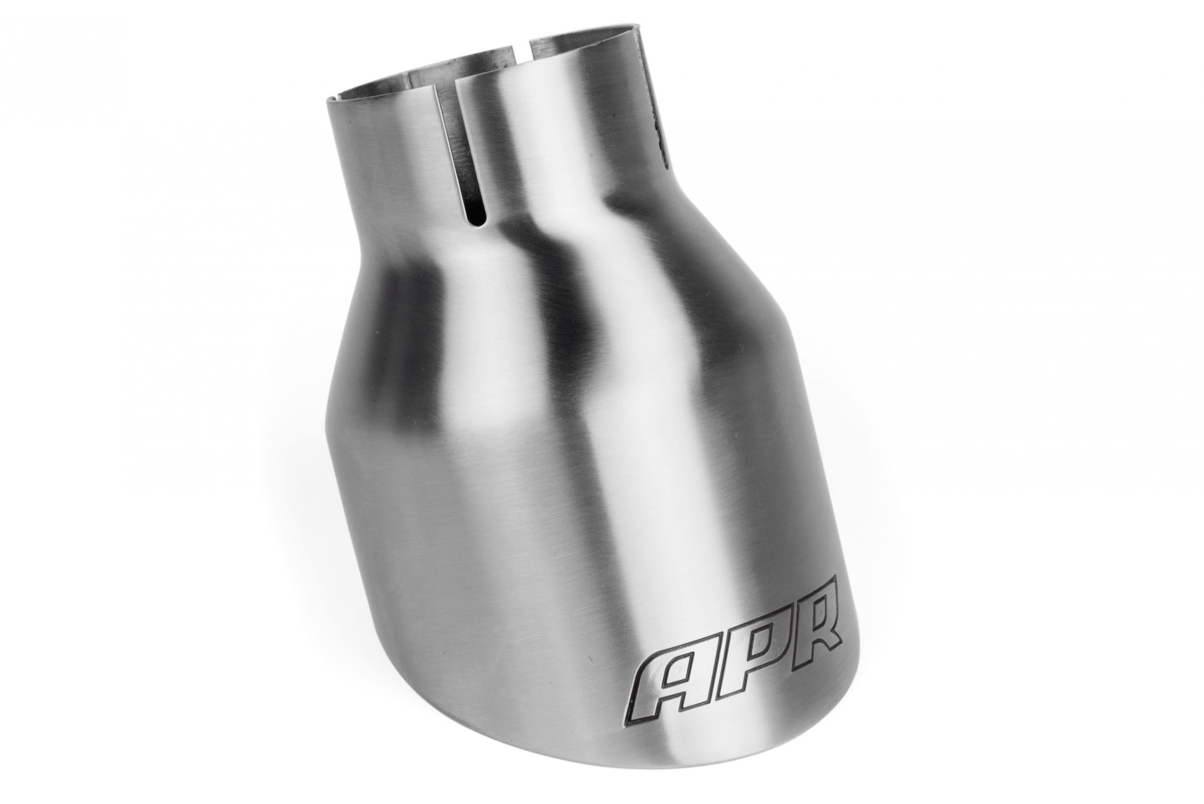 Double-Walled 4 Inch Slash-Cut Tips (Brushed) Set of 2 Fits Universally on Various APR Exhaust Systems APR