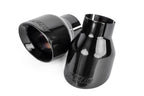 Double-Walled 4 Inch Slash-Cut Tips (Polished Diamond Black) Set of 2 Fits Universally on Various APR Exhaust Systems APR