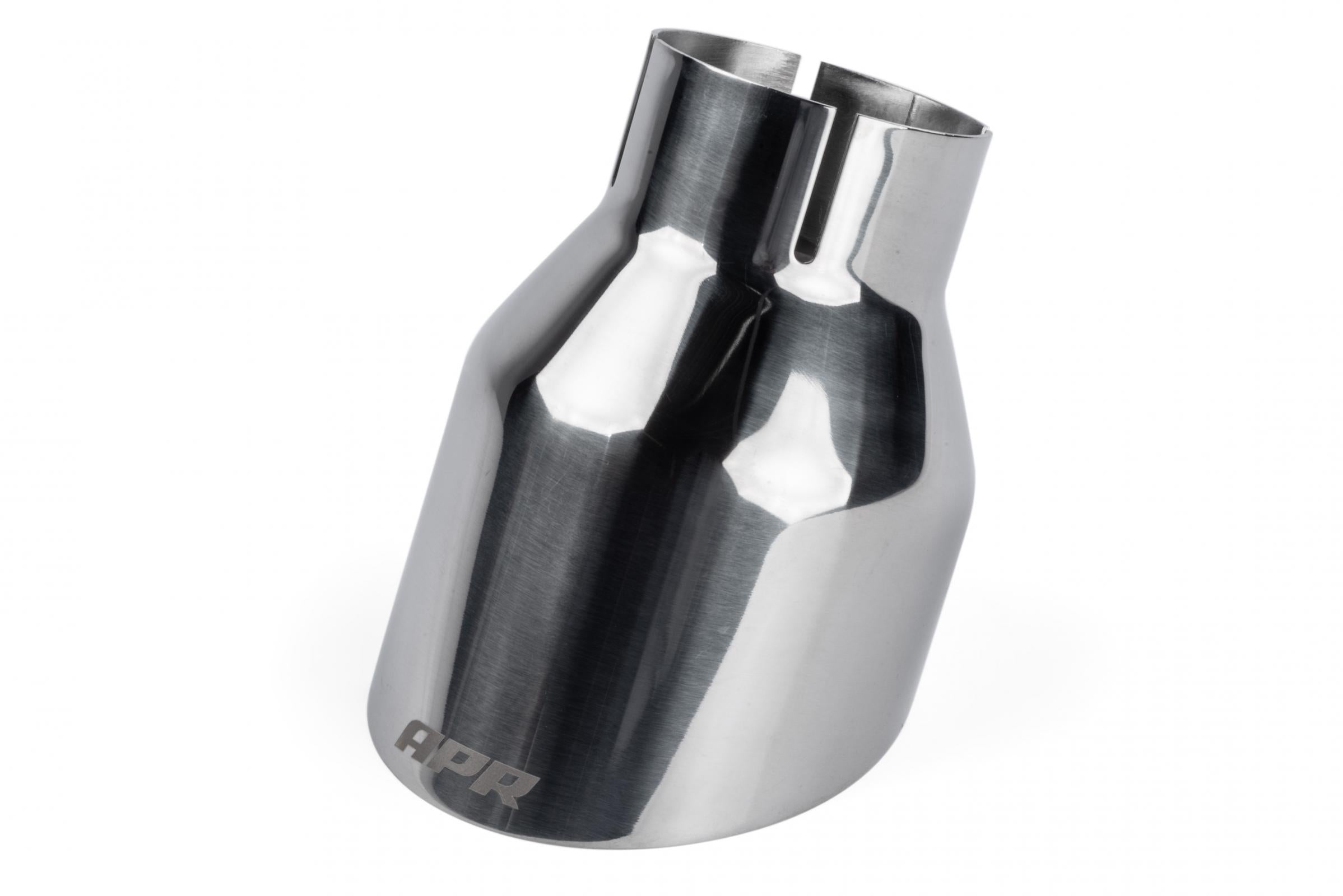 Single-Walled 4 Inch Slash-Cut Tips (Polished Silver) Set of 2 Fits Universally on Various APR Exhaust Systems APR