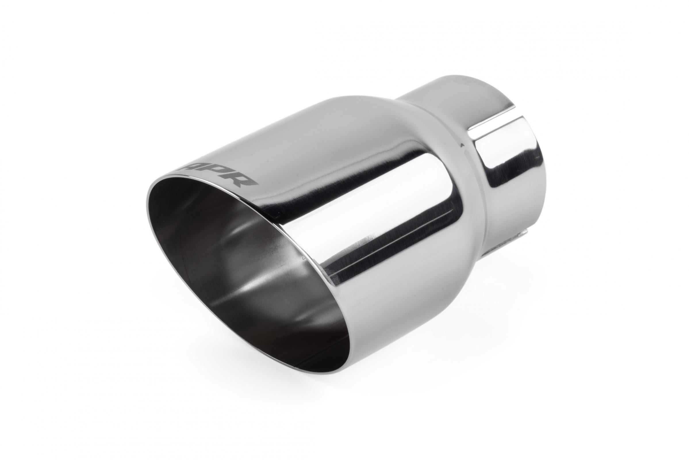 Single-Walled 3.5 Inch Slash-Cut Tips (Polished Silver) Set of 2 Fits Universally on Various APR Exhaust Systems APR