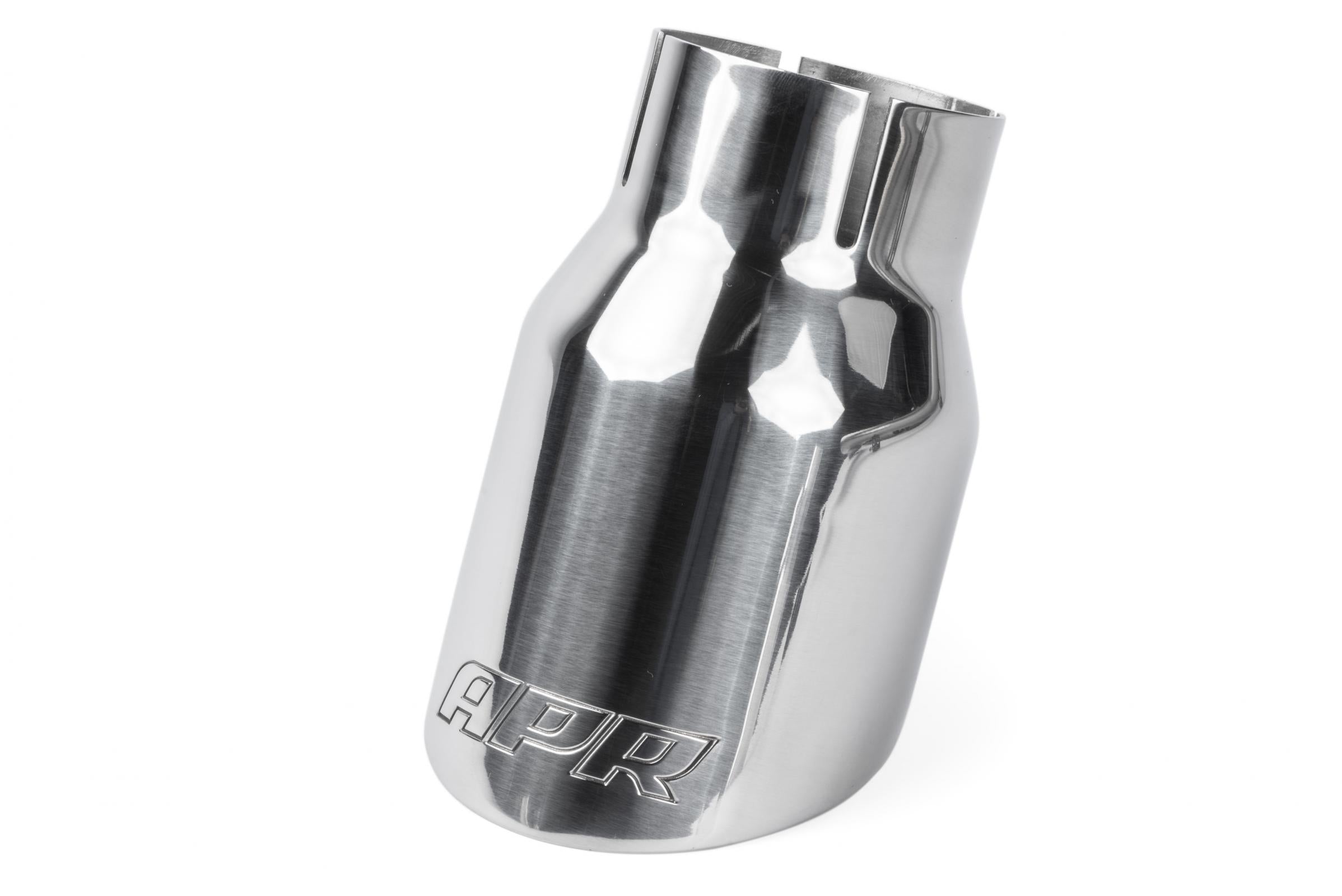 Double-Walled 3.5 Inch Slash-Cut Tips (Polished Silver) Set of 2 Fits Universally on Various APR Exhaust Systems APR